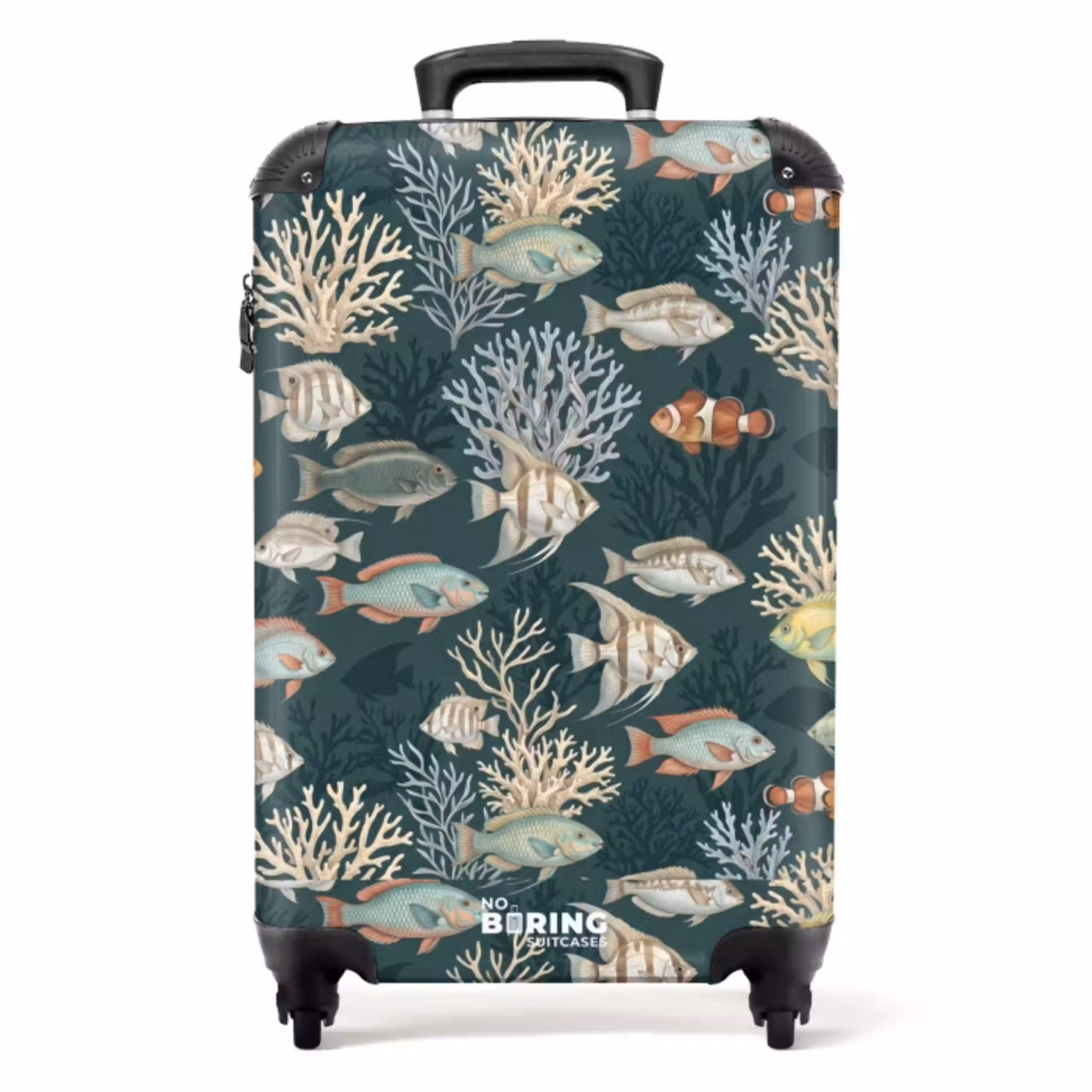 Vis - Koraal - Onderwater - Illustratie NBS - Handbagage koffer - Volwassenen Unisex middel -productfoto_recht