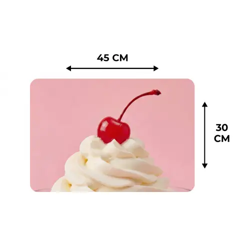 Kers - Slagroom - Roze Placemat vinyl groot -specs