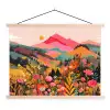Zonsondergang - Bergvallei - Contrast textielposter latten blank klein -3d