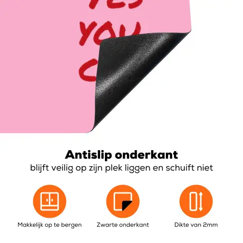 Yes you can do it - Rood - Roze Inductie beschermer vinyl 3mm klein -zzzzzzz-td-onderkant