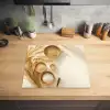 Granen - Hout - Kom - Beige Inductie beschermer vinyl 3mm middel -sfeer5