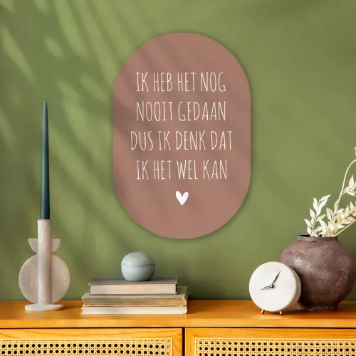 Pippi Langkous - Spreuken - Quotes - Ik heb het nog nooit gedaan dus Wandcirkel Ovaal Forex klein -sfeer2