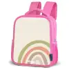Ruwe regenboog pastel Kinderrugzak - Roze middel -schuin