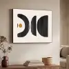 Abstract - Halve cirkel - Kunst - Zwart wit Textielframe zwart klein -sfeer3