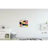 Abstract - Roze - Lappen - Vormen - Geel textielposter latten blank klein -kinderkamer