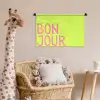 Groen - Smiley - Bonjour - Roze Wandkleed katoen klein -wsfeer5_kind