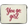 you go girl - Rood - Wit laptophoes neopreen klein -zkaufland3dotto