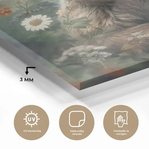 Bruine beer - Wilde dieren - Bloemen - Planten plexiglas 5mm klein -sfeer2