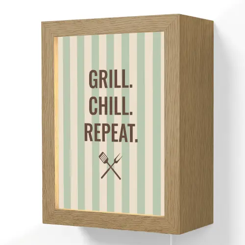 Quote - Strepen - Grill Light Box met kabel (Wandlamp) klein -3d