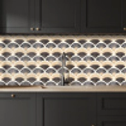 Waaier - Patroon - Zwart - Beige keuken achterwand 2 middel 871 -sfeer1