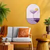 Cocktail - Paars - Minimalistisch - Citroen Wandcirkel Ovaal Forex klein -sfeer4