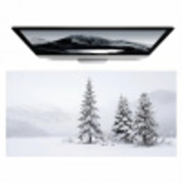 Fijnsparren - Sneeuw - Winter - Landschap - Stilte Muismat XXL klein -zzz3d