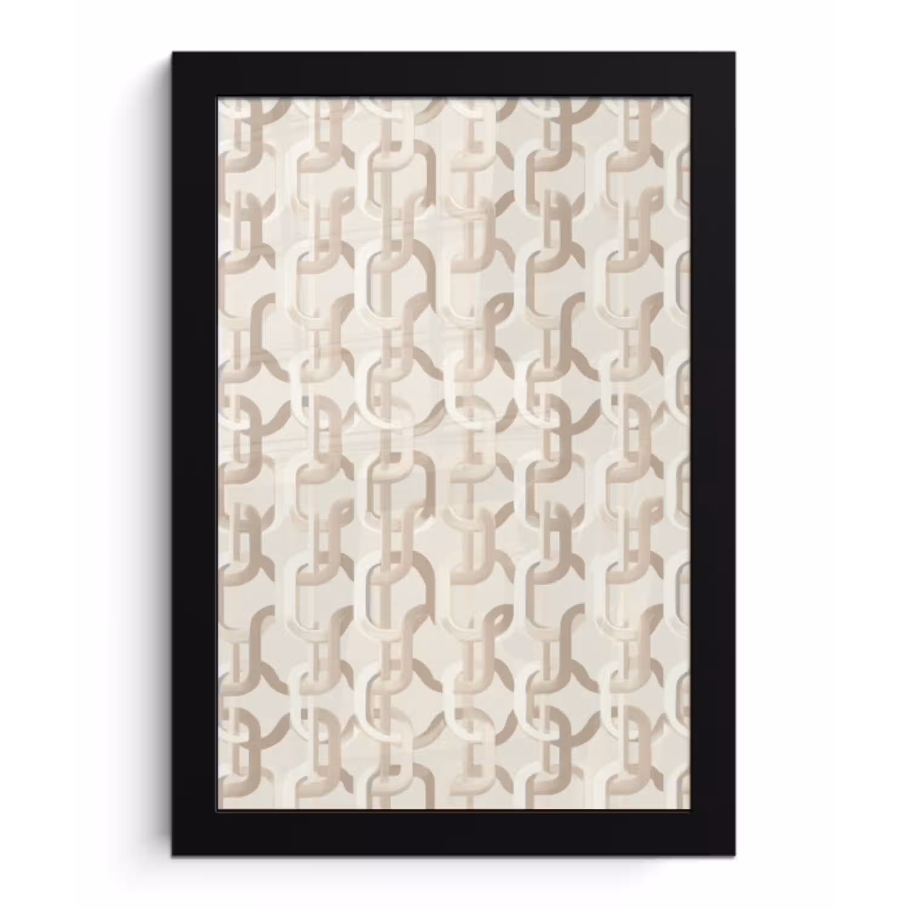 Motief - Abstract - Beige fotolijst zwart zonder passe partout klein 224 -3d