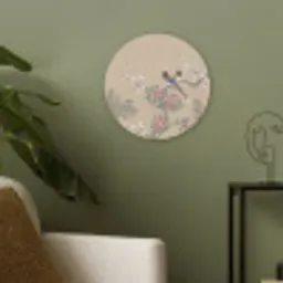 Bloemen - Vogels - Bloemen Akoestische PET Vilt - Rond klein -sfeer2
