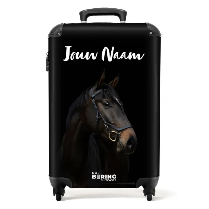 Elegant zwart paard NBS - Handbagage koffer - Kinderen Unisex middel -productfoto_recht