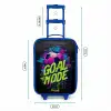 Neon - Graffiti - Voetbal - Kleurrijk Kinderkoffer - Blauw klein -productfoto_formaten
