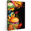Fastfood - Graffiti - Hamburger - Eten - Modern Tuinposter op houten frame 2 cm dik klein -3d