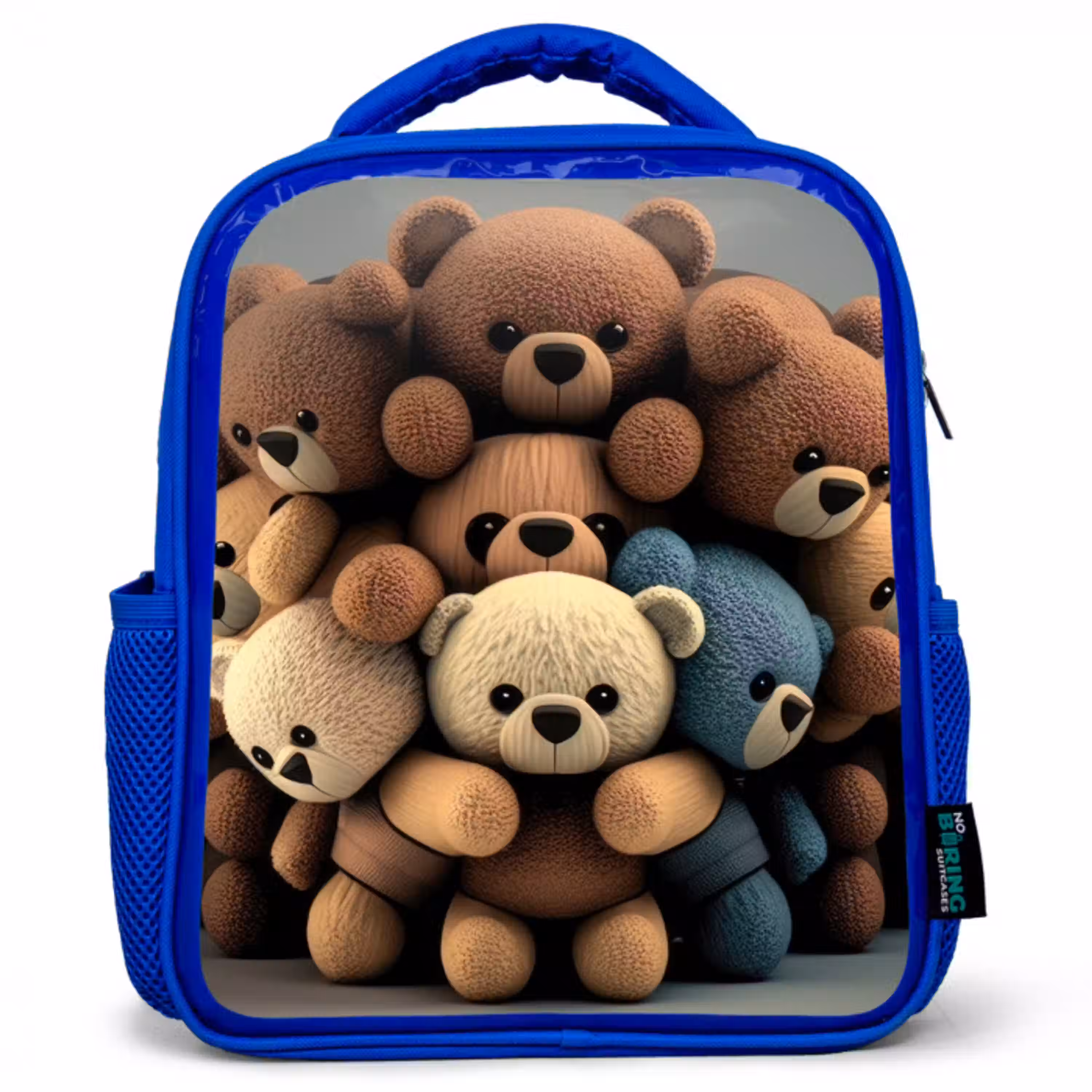 Knuffelberen Kinderrugzak - Blauw middel -3d