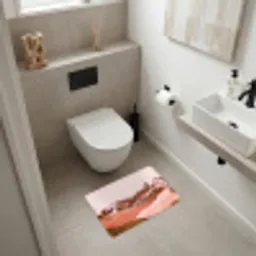 Heuvellandschap - Grafisch - Terracotta Badmat klein -sfeer4