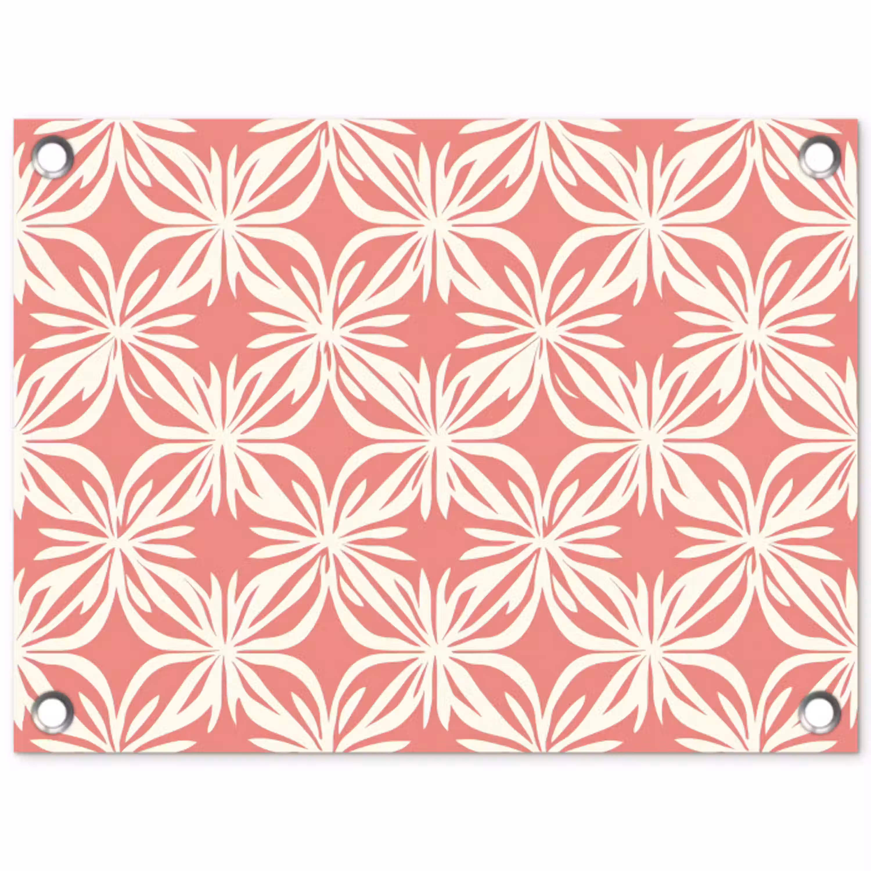 Roze - Bloemenmotief - Wit - Modern tuinposter los doek klein 239 -3d