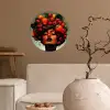Vrouw - Chocolade - Frambozen - Aardbeien - Koekjes Wandcirkel behangsticker klein -sfeer1