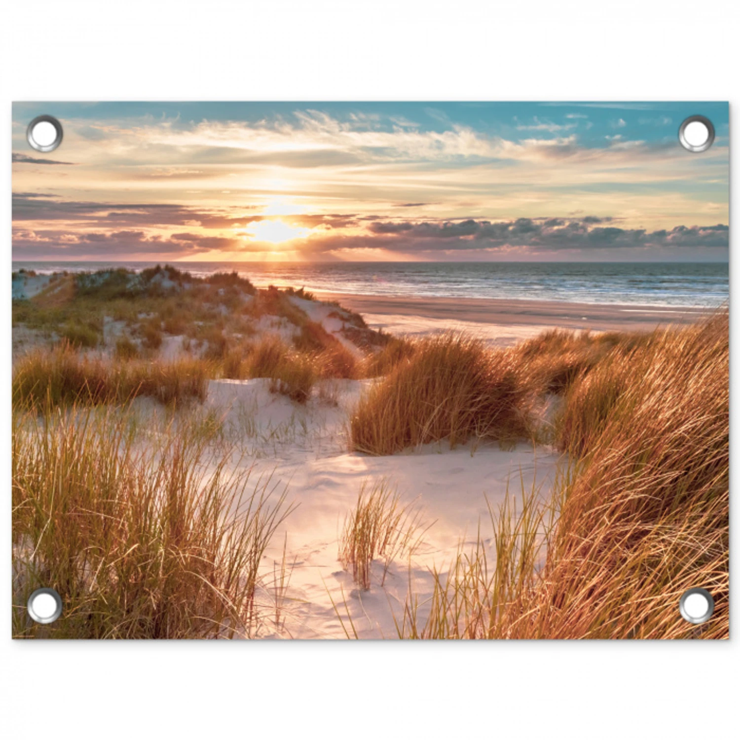 Strandduinen in het Avondlicht tuinposter los doek klein -3d