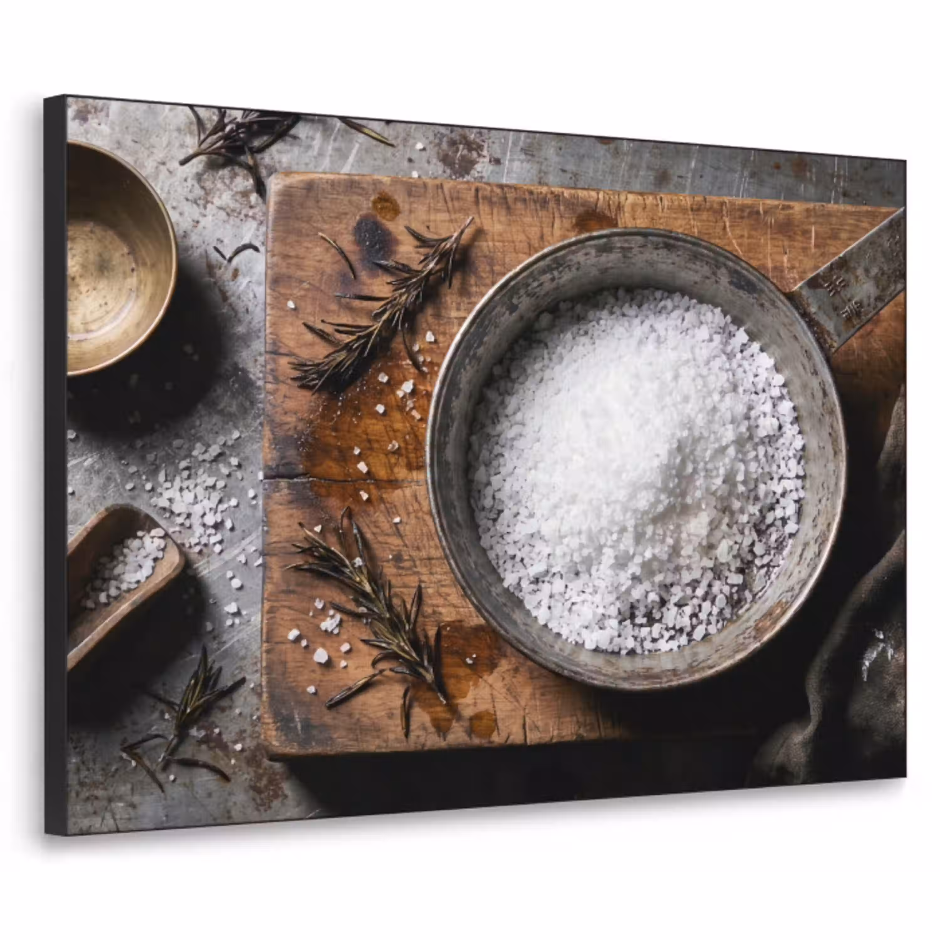 Zout - Keuken - Rustiek Textielframe zwart klein -3d