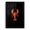 Kreeft - Papier - Origami papier - Rood fotolijst zwart zonder passe partout klein -3d
