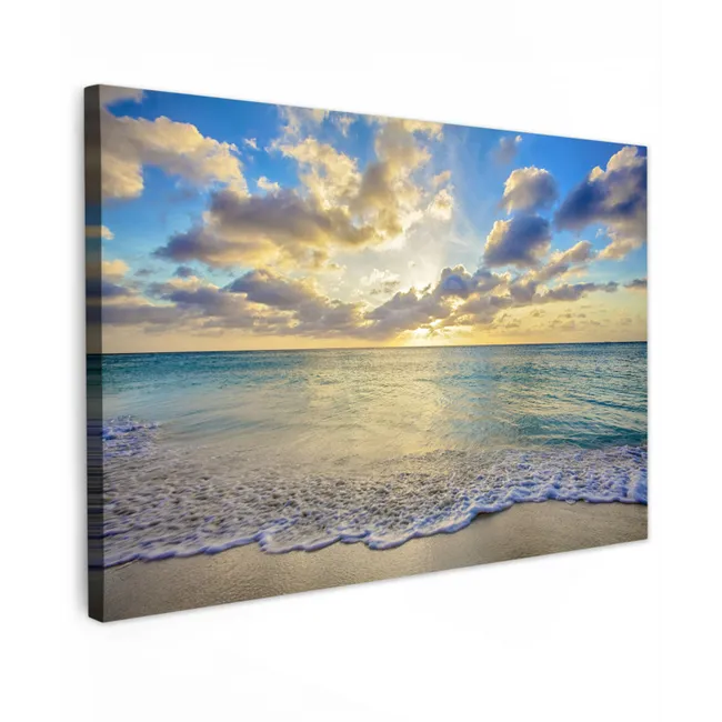 Zee - Strand - Wolken - Zon canvas 2cm klein -z3d
