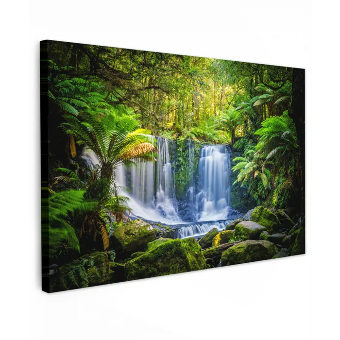 Jungle - Waterval - Australië - Planten - Natuur Tuinposter op houten frame 2 cm dik klein -3d