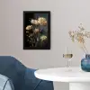 Boeket - Bloemen - Licht - Zwart fotolijst zwart zonder passe partout klein -sfeer4
