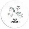 Unicorn - Kinderen - Quotes - You are magical - Meisjes Wandcirkel kunststof plaat 5mm dik klein -3d