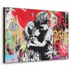 Graffiti - Zwart wit - Street art Textielframe zwart klein -3d