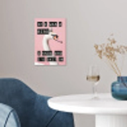 Zwaan - Vogel - Decoratie - Roze poster papier klein -sfeer3