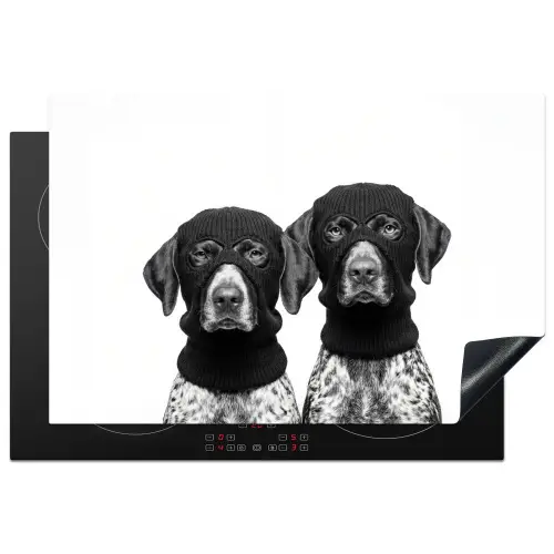 Honden - Bivakmuts - Zwart - wit Inductie beschermer vinyl 3mm klein -3d