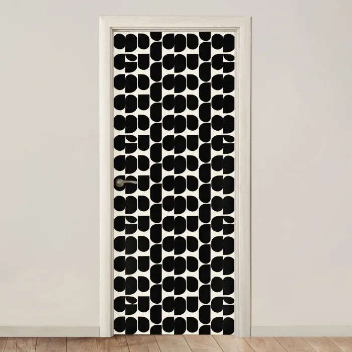 Modern - Patroon - Zwart deurposter klein 289 -3d_beige