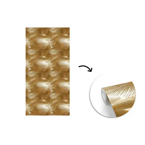 Palm - Waaier - Goud fotobehang vinyl groot 64 -3d