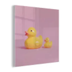 Eendjes - Vrolijk - Roze plexiglas 5mm klein -z3d