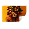 Vrouw - Citroenen - Bloesem - Geel Muursticker klein -3d