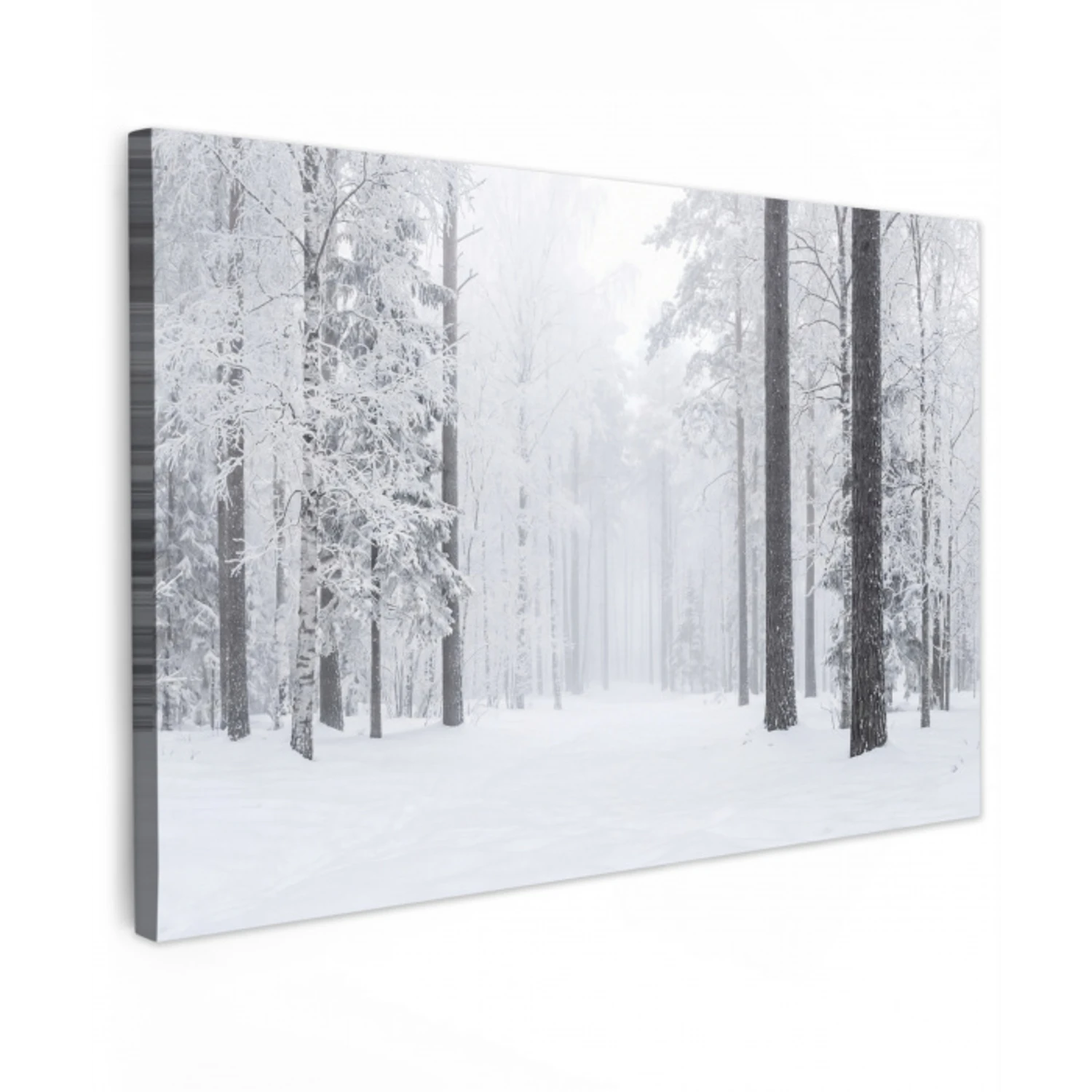 Bos - Sneeuw - Pad - Winter - Stilte canvas 2cm klein -z3d