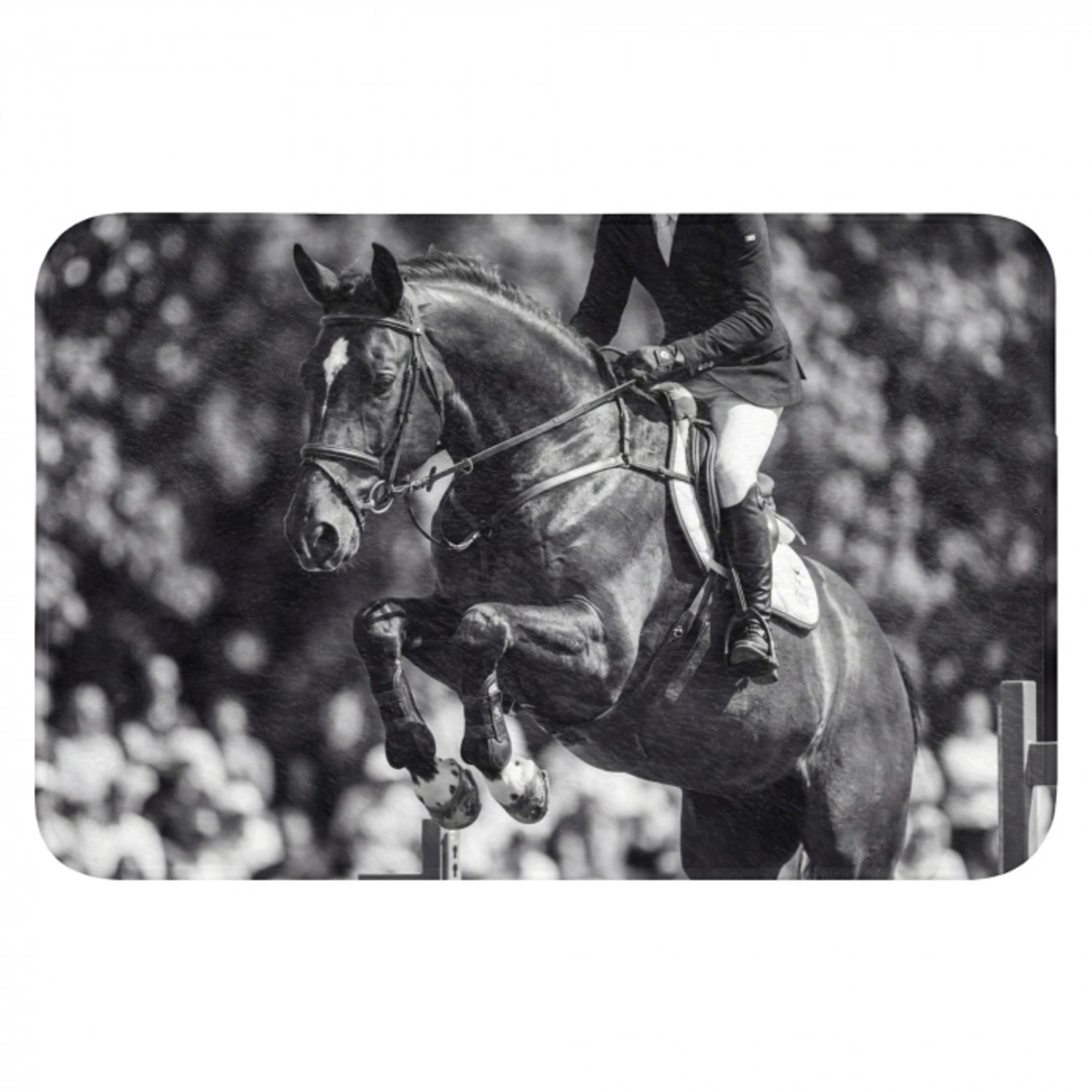 Springen - Paard - Zwart - Wit WCmat klein -3d