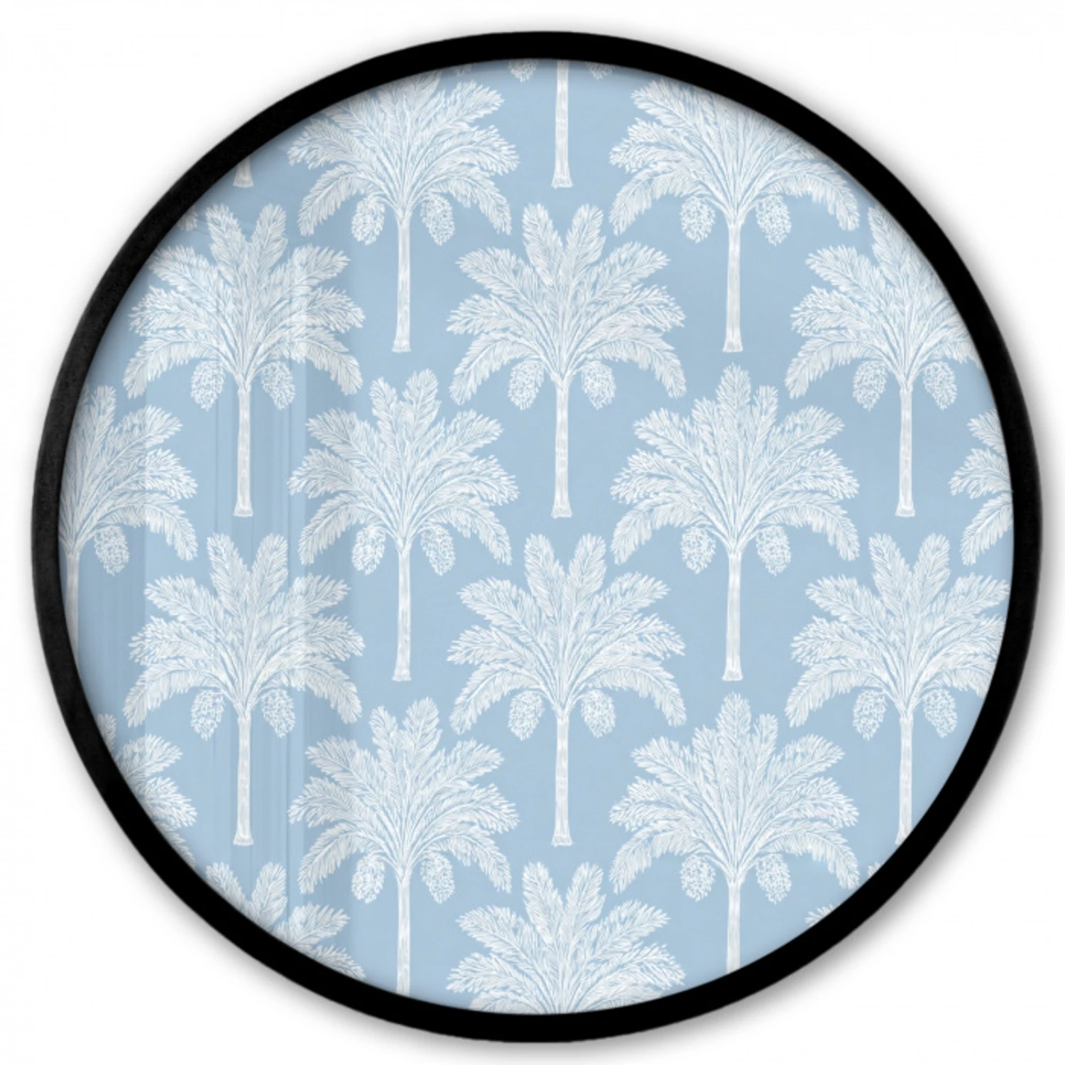 Palmboom - Modern - Blauw Fotolijst rond zonder passe partout klein 856 -3d