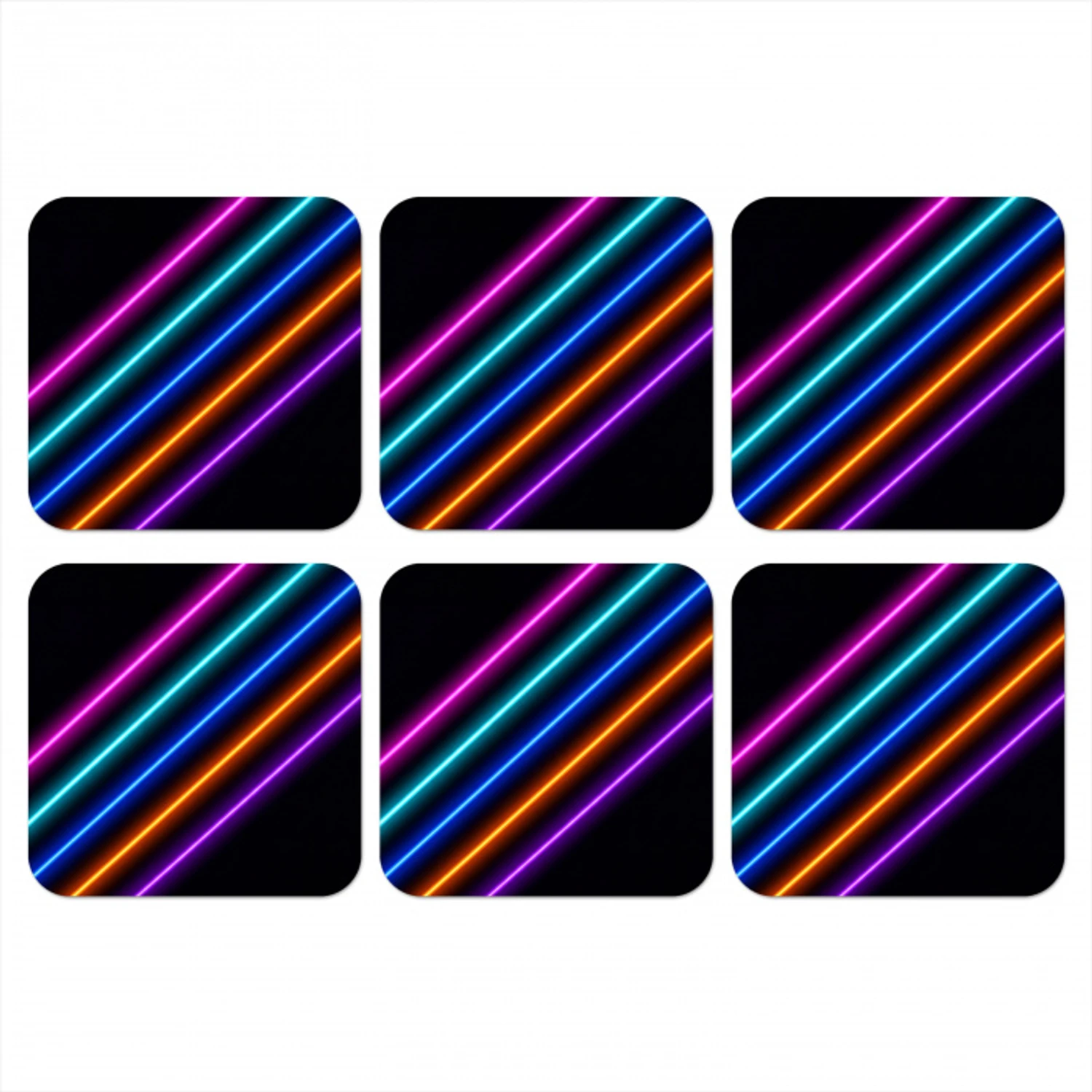 Esthetiek - Retro - Neon onderzetter kurk middel -3d