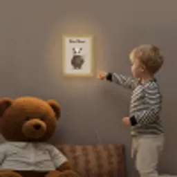 Panda - Blauwe bloemen - Zachtheid Light Box met kabel (Kinderlampje) klein -sfeer4a_kind