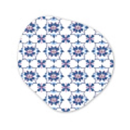 Modern - Patroon - Blauw - Roze Wandcirkel Organisch Aluminium middel 851 -3d