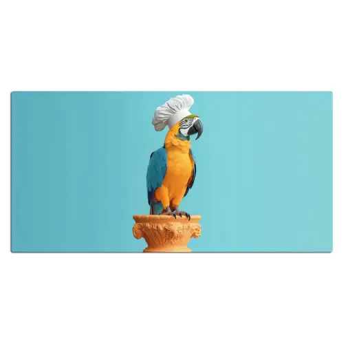 Papegaai - Koksmuts - Grappig - Vogel Muismat XXL klein -3d_leeg