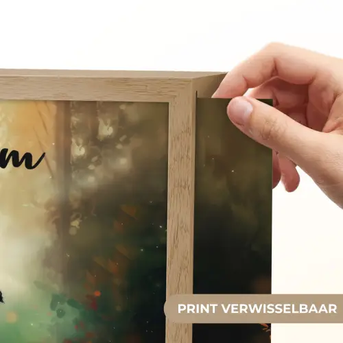 Paard - Bloemen - Natuur - Dieren - Bos - Oranje Light Box met batterij (Wandlamp kind) middel -USP_websiteprintNL