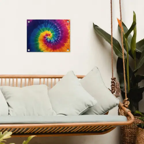 Regenboogkleuren - Spiraal - Kleurrijk tuinposter los doek klein -sfeer7