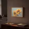 Zonnebloemen - Geel - Wazig Light Box met batterij (Wandlamp) middel -sfeer1