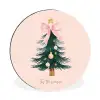 Christmas Season - Kerst - Kerstboom - Roze Wandcirkel aluminium klein -3d